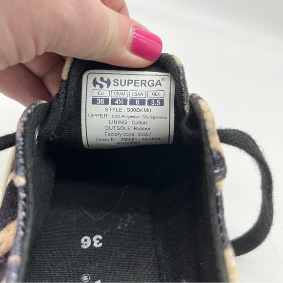 SUPERGA Velvet Leopard Platform Sneaker 36 - Picture 5 of 9